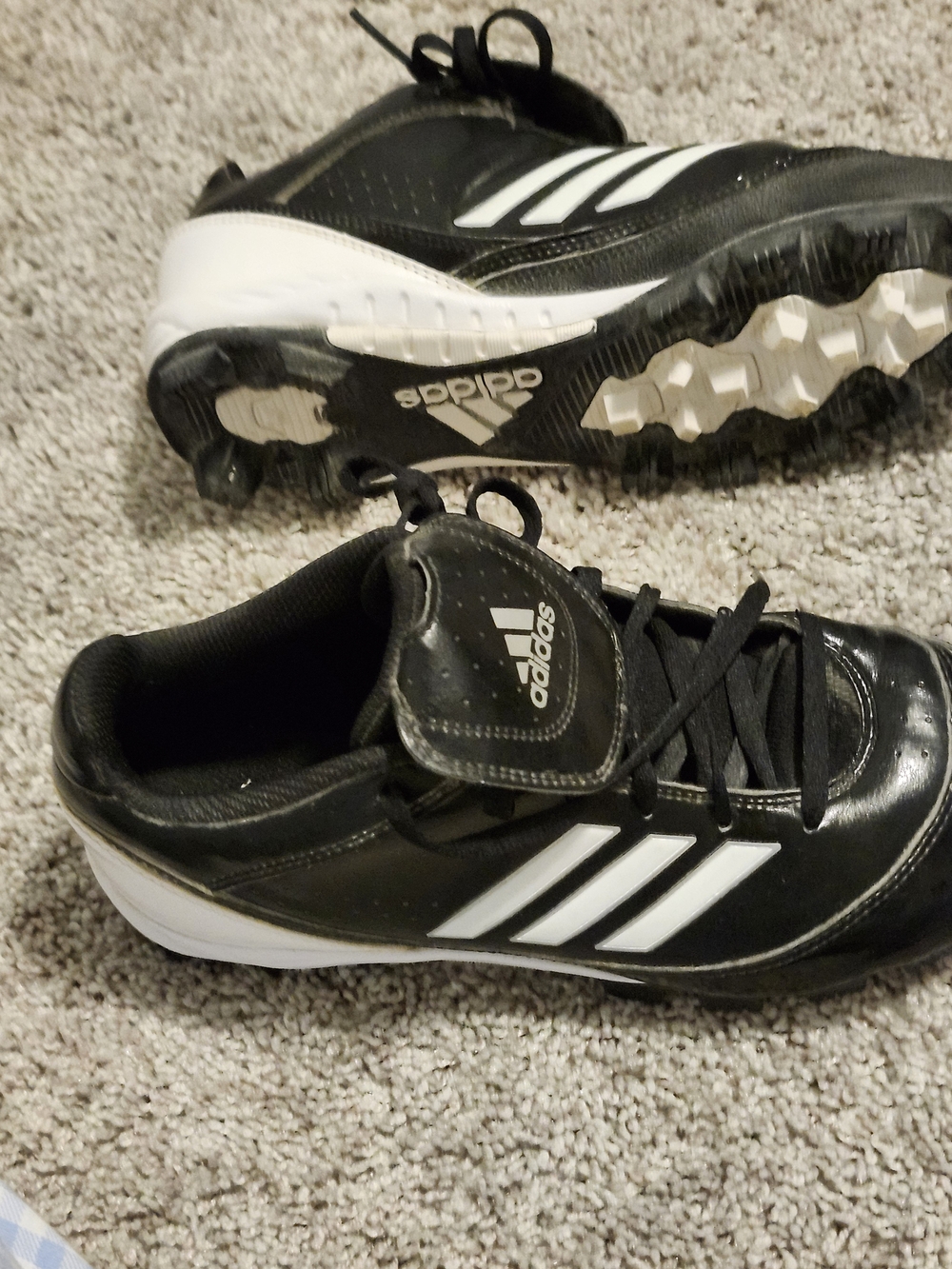 Adidas Cleats Size 8.5 Black and White Athletic Soccer Modern New Clean
